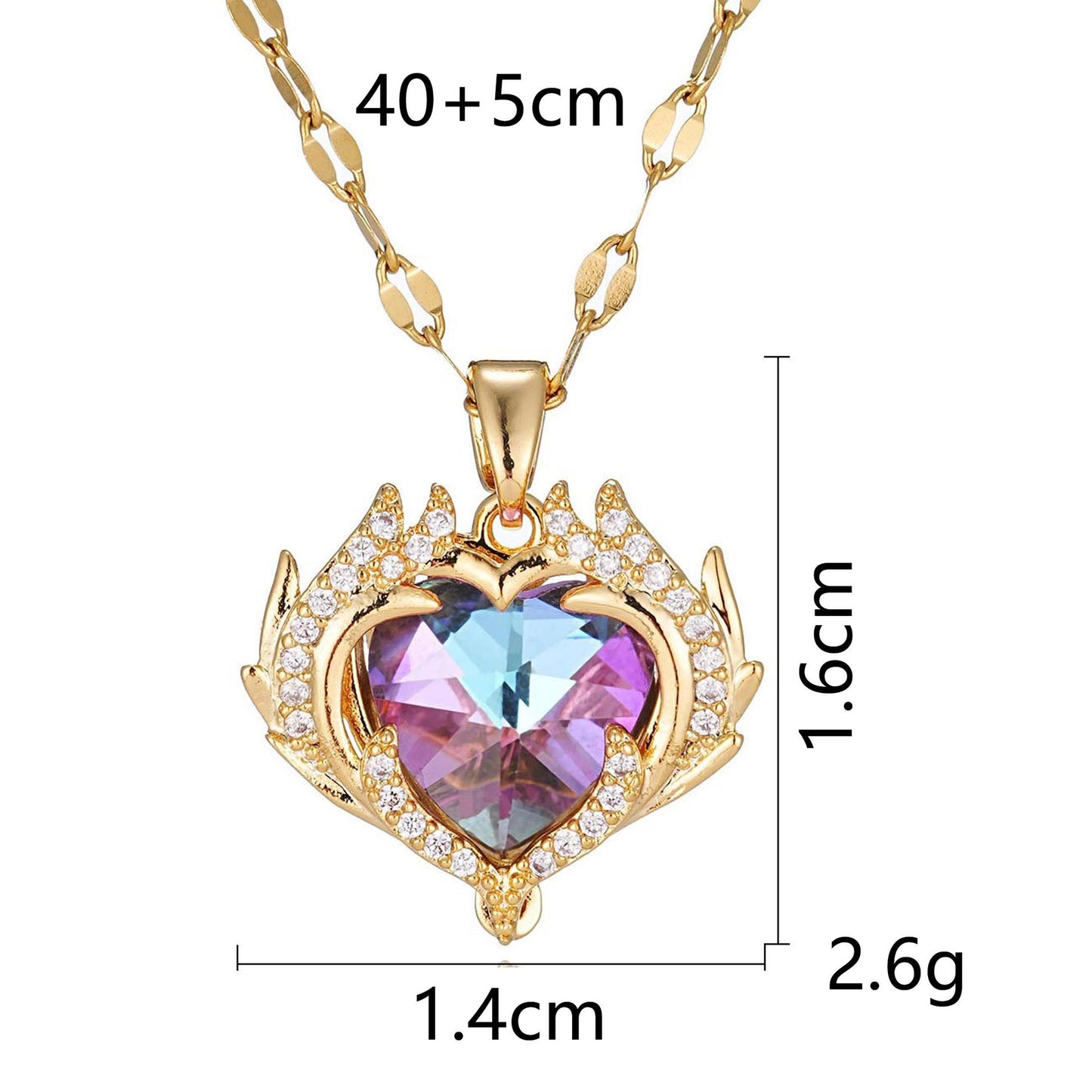 French Luxe Red Heart Pendant Necklace – Dainty Glamour with Full Rhinestones accessories