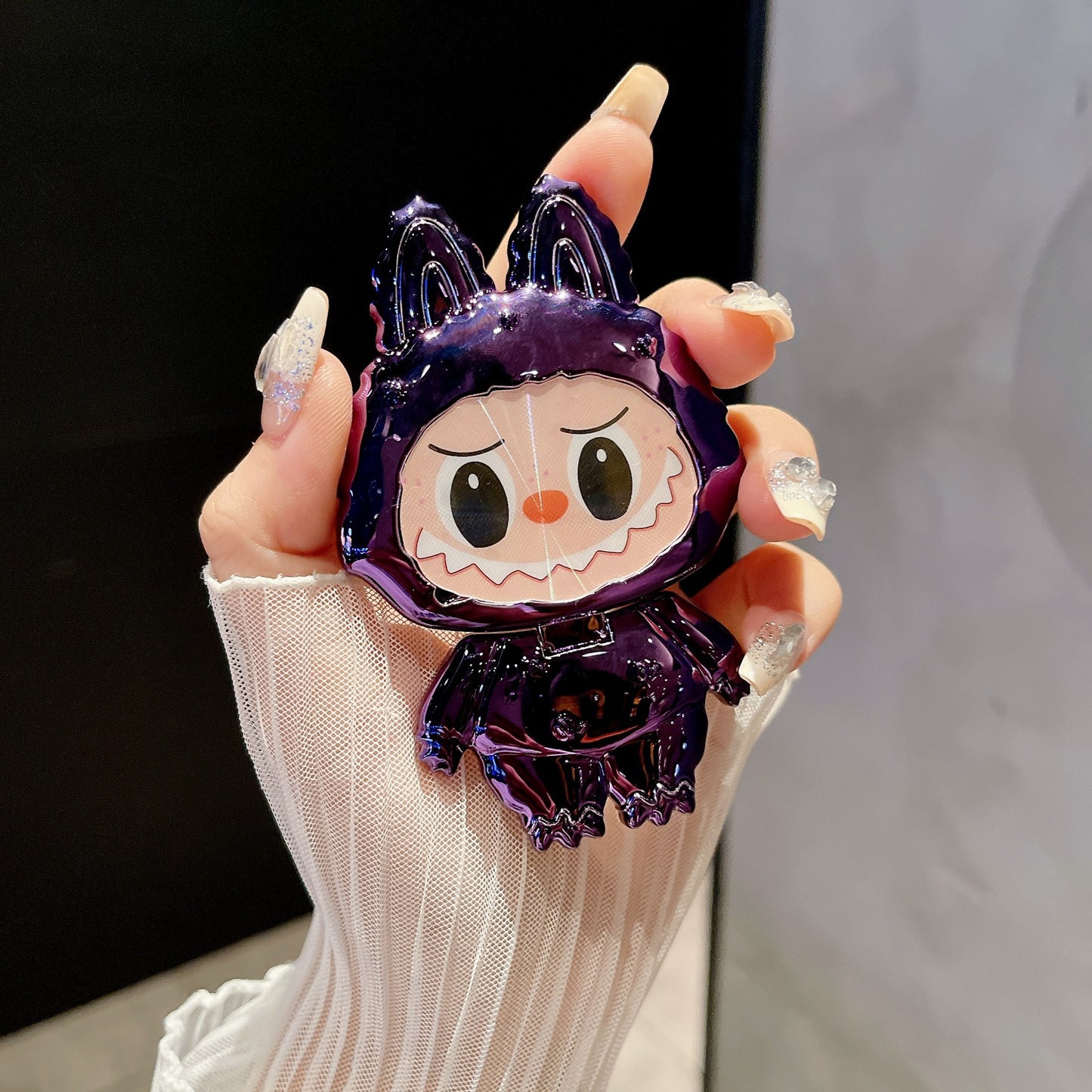 Labubu Style Rotating Mirror Phone Stand – Cute, Functional, and Portable