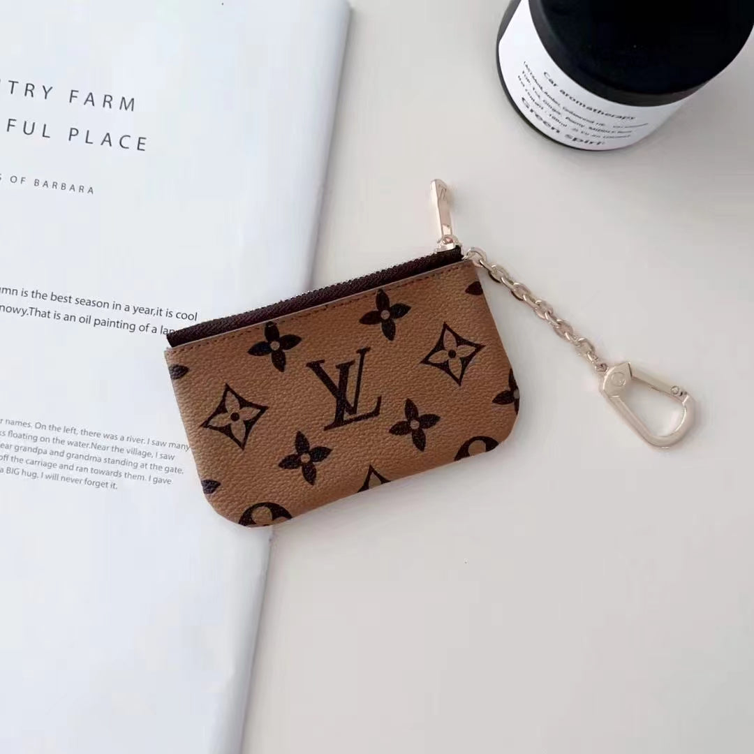 Luxury Lou-Inspired Monogram Coin Pouch Collection with Chain Clip