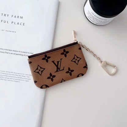 Luxury Lou-Inspired Monogram Coin Pouch Collection with Chain Clip