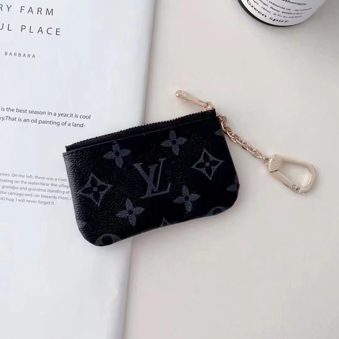 Luxury Lou-Inspired Monogram Coin Pouch Collection with Chain Clip