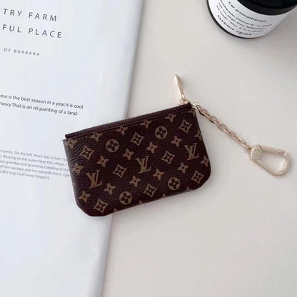 Luxury Lou-Inspired Monogram Coin Pouch Collection with Chain Clip