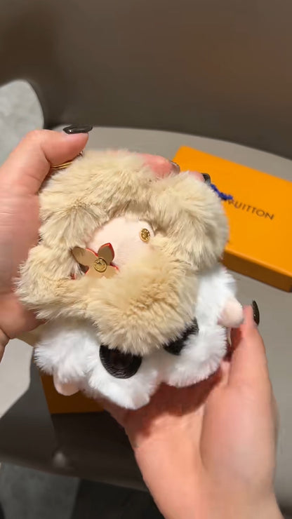 Fluffy Cute Sunflower Plush Keychain