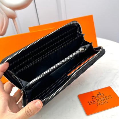 H Black Embossed Leather Wallet