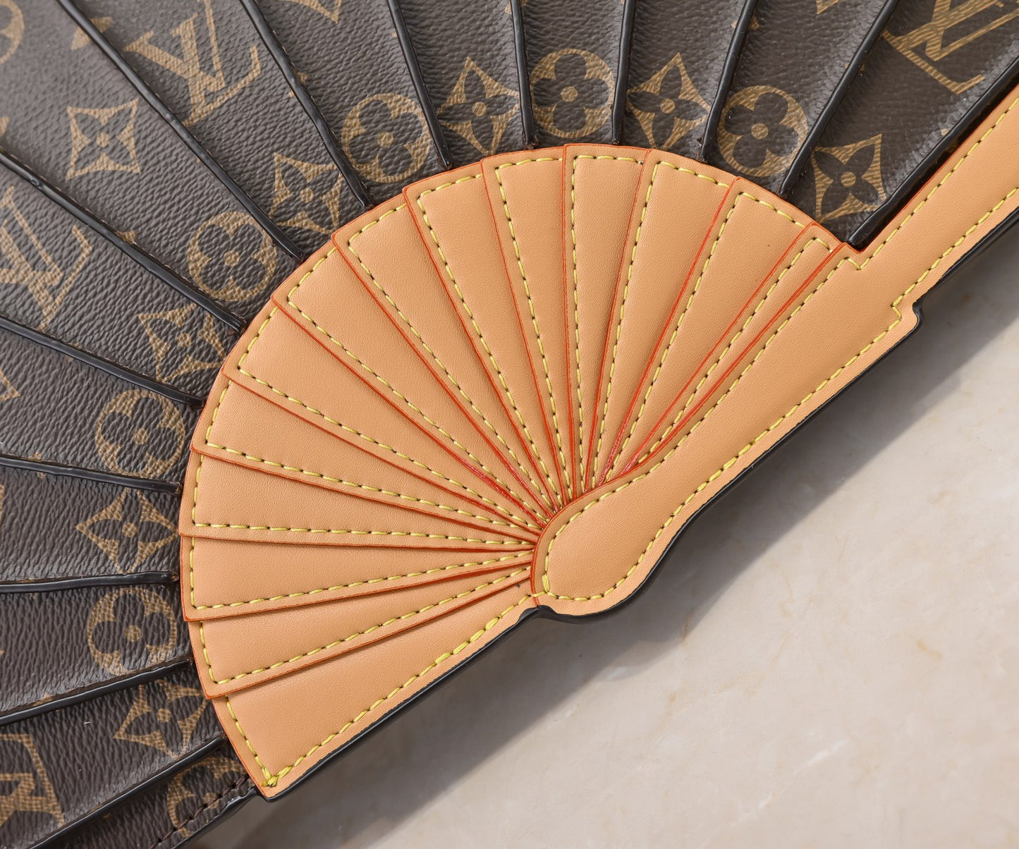 Elegant Fan-Shaped Leather Crossbody Bag