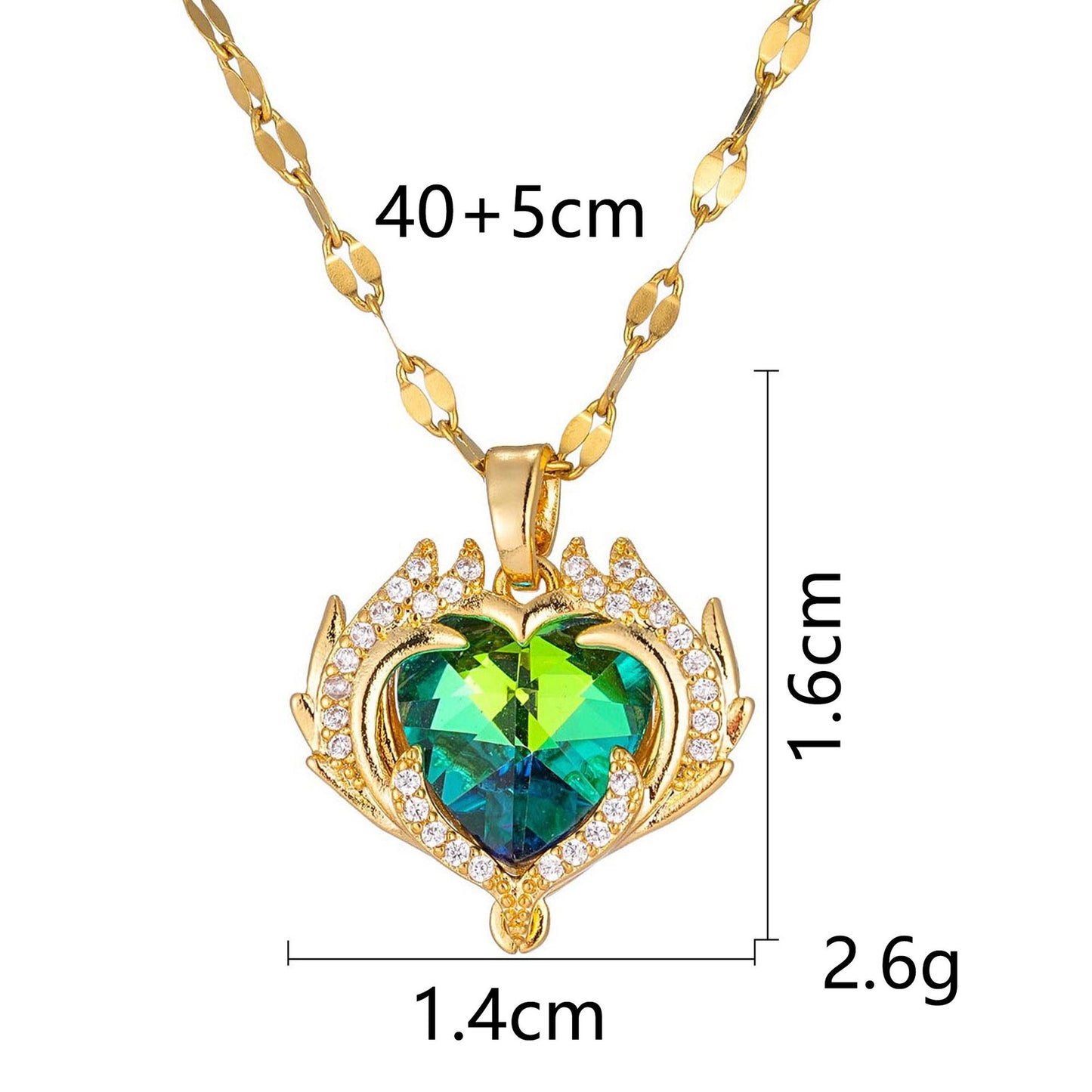 French Luxe Red Heart Pendant Necklace – Dainty Glamour with Full Rhinestones accessories