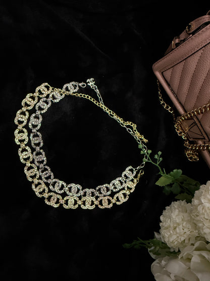 Double C necklace with gold plated high quality