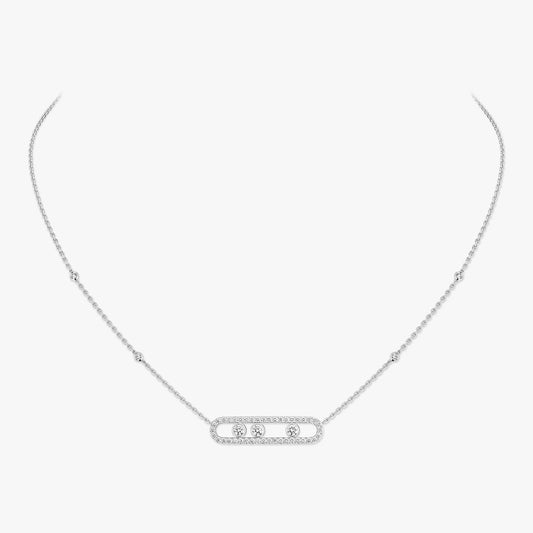 Sparkling Diamond Bar Necklace with Delicate Chain
