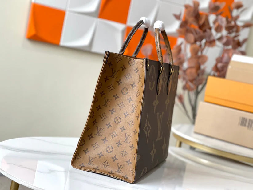 Luxe Monogram Leather Tote Bag