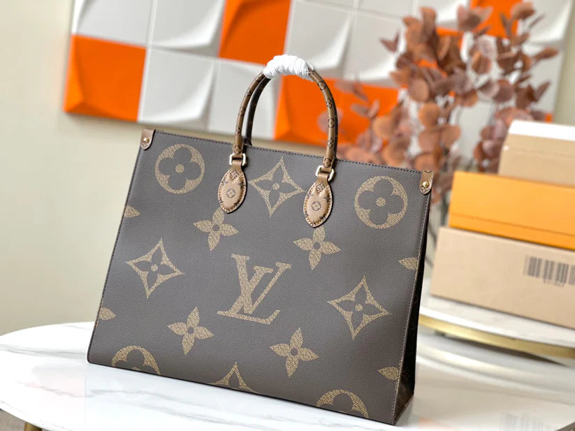 Luxe Monogram Leather Tote Bag