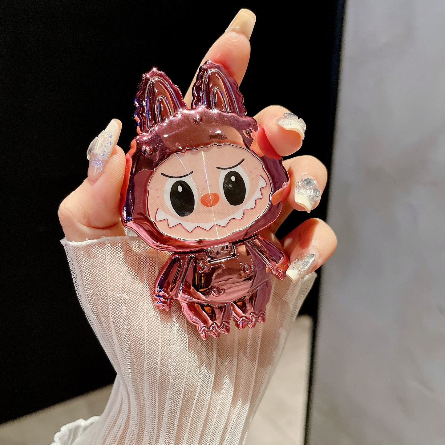 Labubu Style Rotating Mirror Phone Stand – Cute, Functional, and Portable