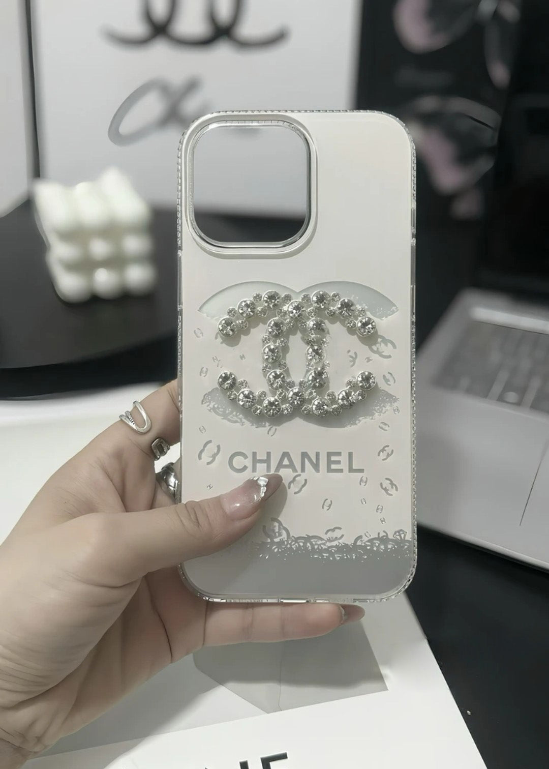 C.C Luxury Crystal iPhone Case With Bracelet Strap