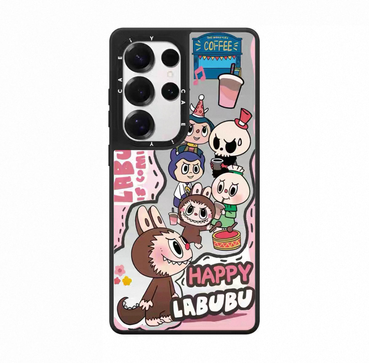 Cute Cartoon Labubu | Brown Many Labubu Coffee Shop Tycoco - Phone Case Samsung Galaxy S25 S24 S23 Ultra
