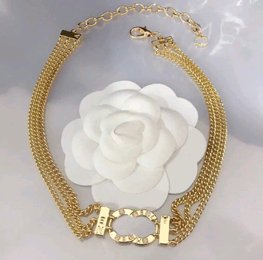 Luxury Brand CC Pendant Necklace Choker