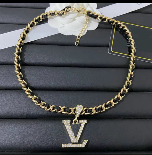 Designer Letter L-V Necklace