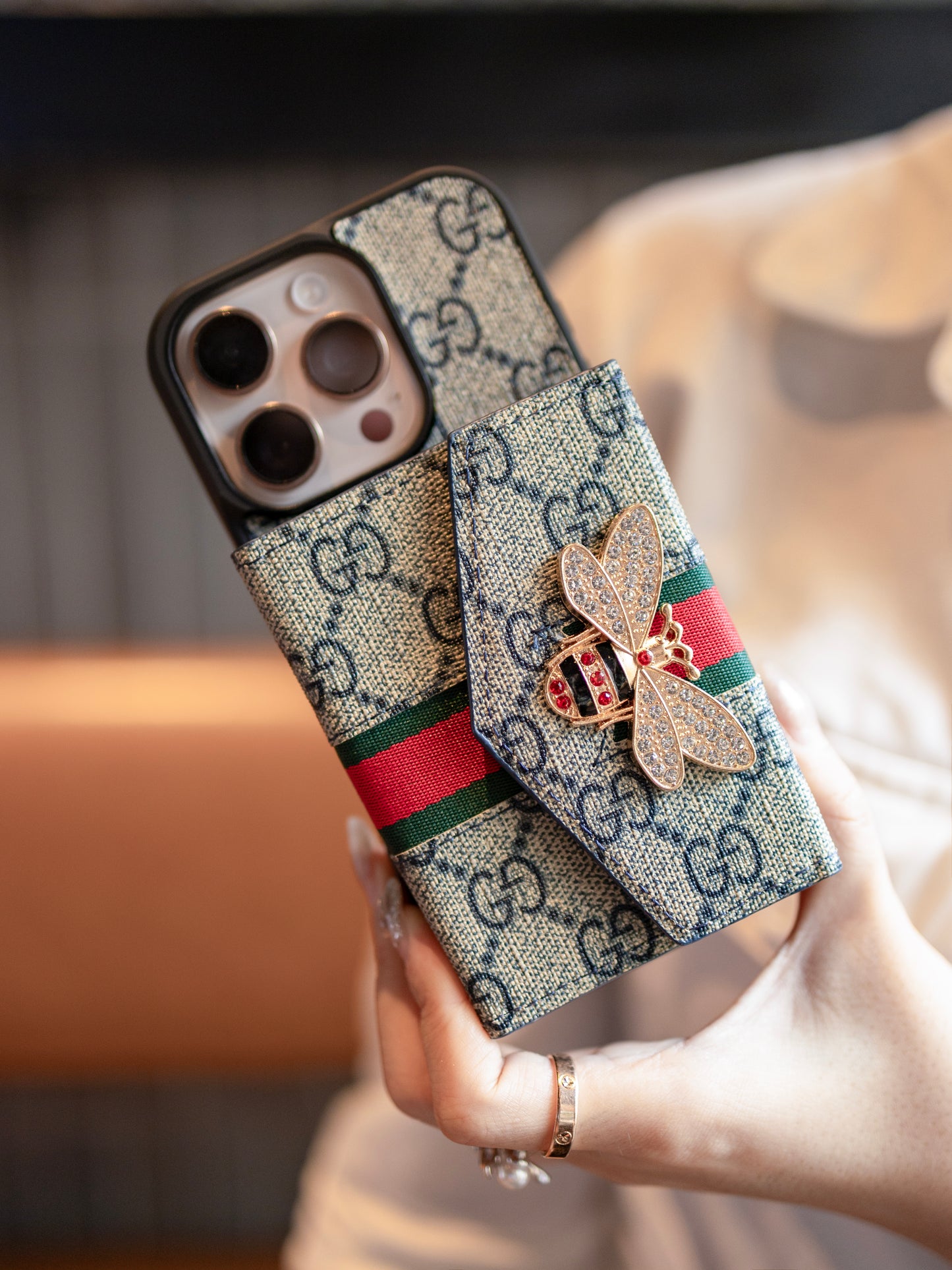 GG Advanced Crossbody iPhone Case with Card Holder & Shoulder Strap