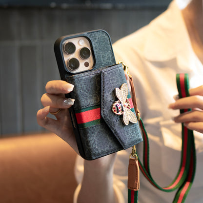 GG Advanced Crossbody iPhone Case with Card Holder & Shoulder Strap