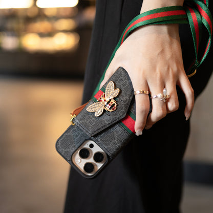 GG Advanced Crossbody iPhone Case with Card Holder & Shoulder Strap