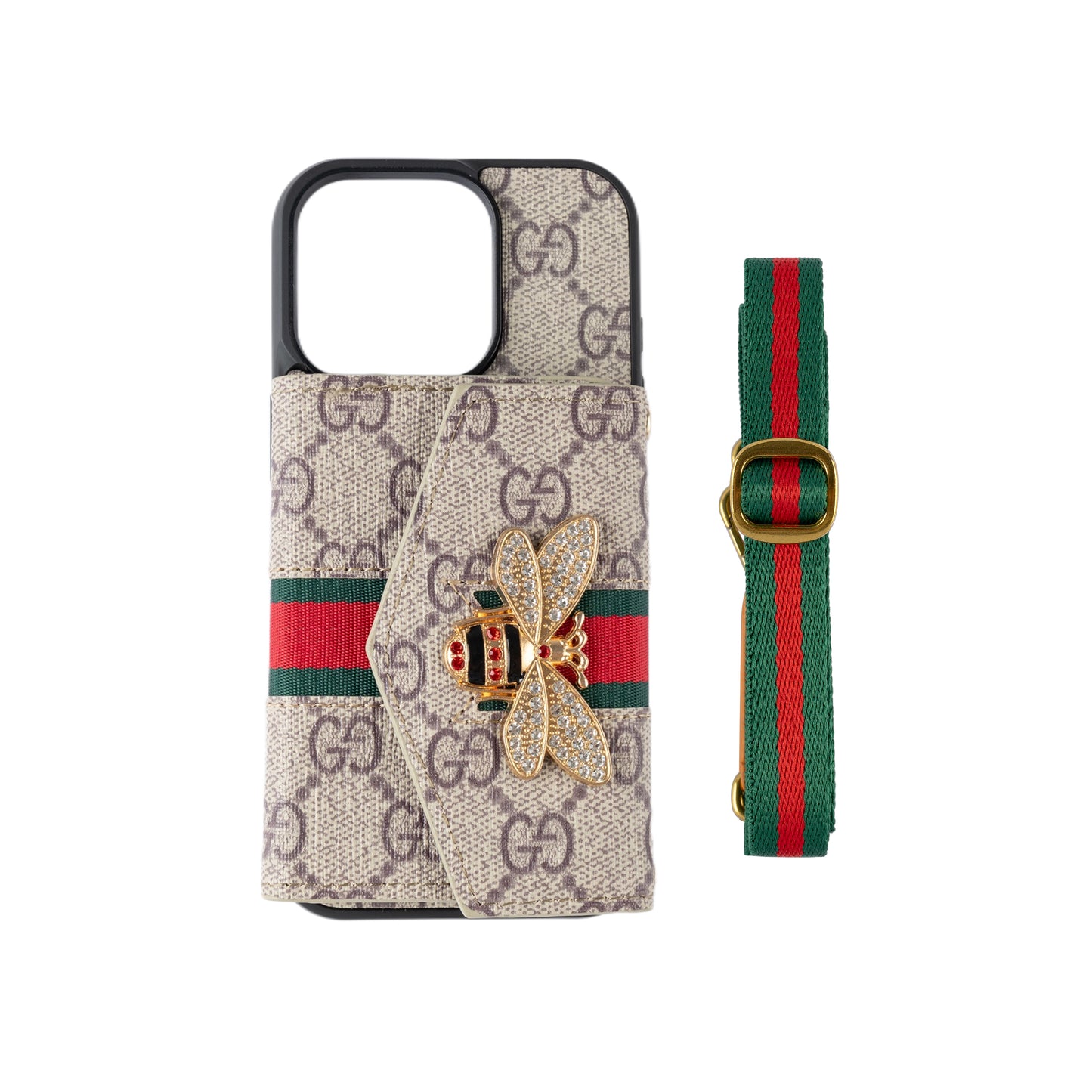 GG Advanced Crossbody iPhone Case with Card Holder & Shoulder Strap