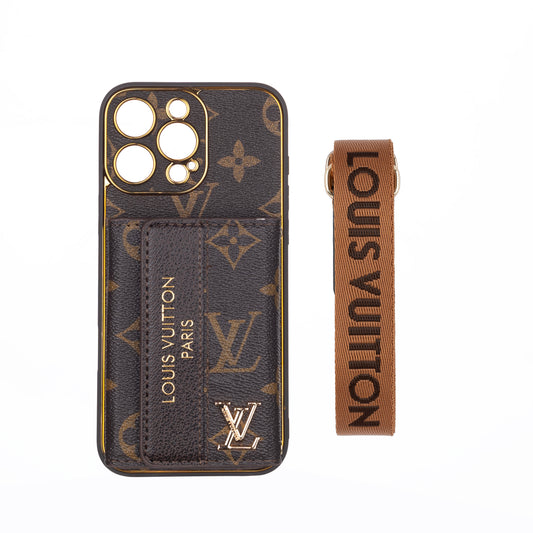 Luxury Stylish iPhone Case with Card Holder & Strap