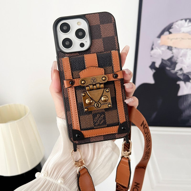 Lou Brown Crossbody Chain iPhone Case