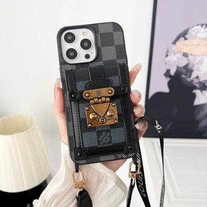Lou Black & White Crossbody Chain iPhone Case
