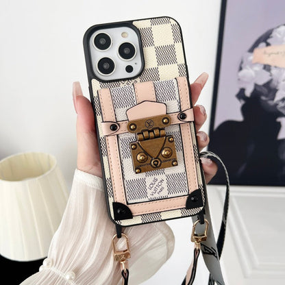 Lou Black & White Crossbody Chain iPhone Case