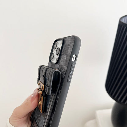 Lou Black & White Crossbody Chain iPhone Case