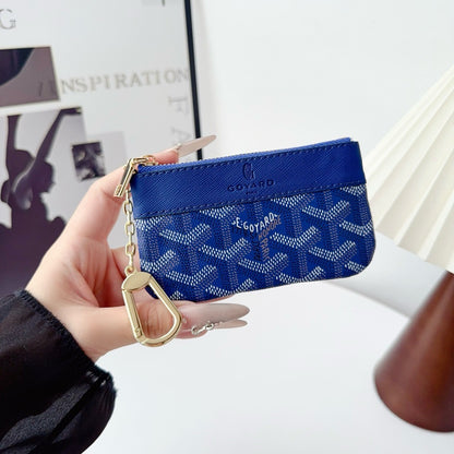 Classic Pattern Mini Leather Key & Coin Pouch