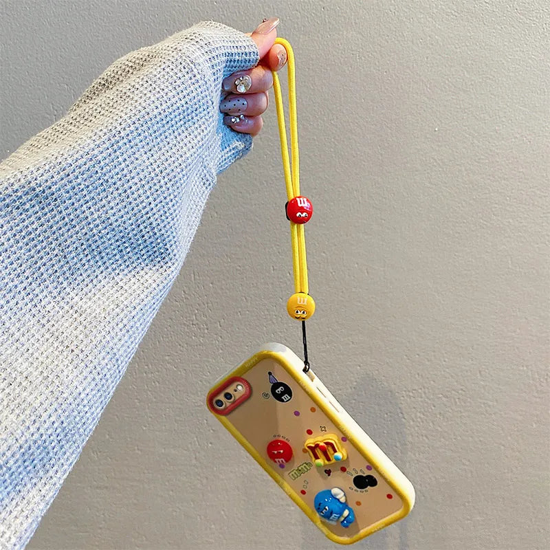 3D Cartoon Labubu Fur Phone Case for Samsung With Strap Plush Kuromi Toy Soft Cover