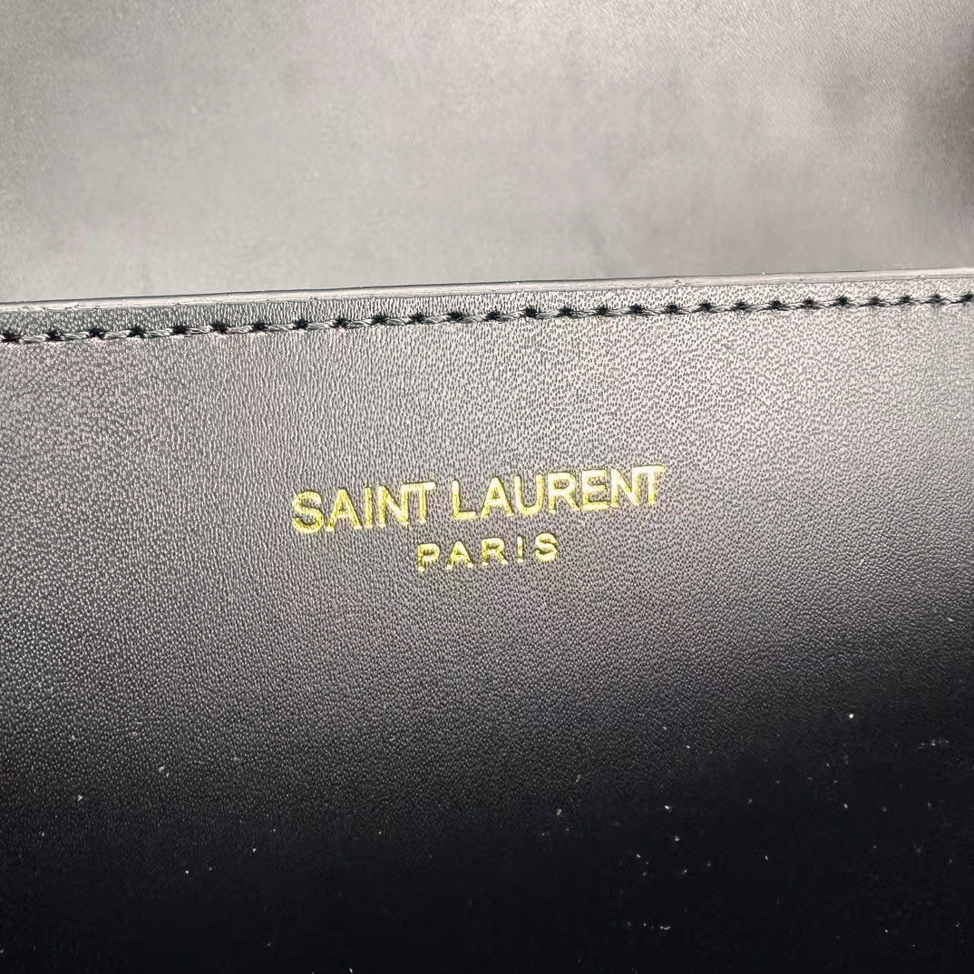 Elegant Gold-Chain Structured Leather Shoulder Bag