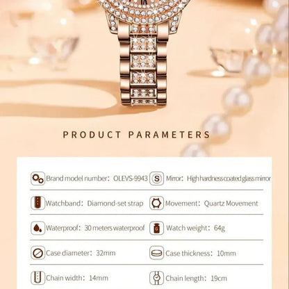 Diamond Éclat - Luxe Roman Dial Quartz Watch