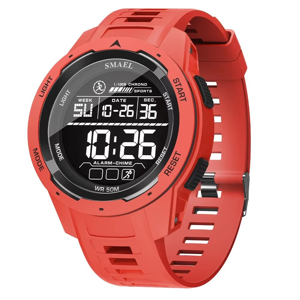 Elevate Your Style with the 8105 Digital Sports Watch - 50M Waterproof LED Stopwatch!