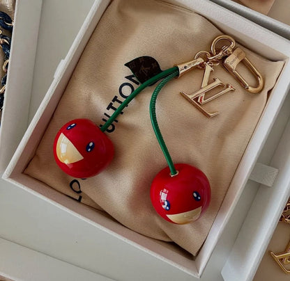 🌟 L- Cherry Keychain: Cute + Luxury, All in One 🍒✨