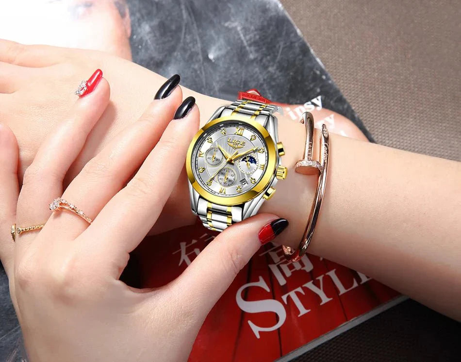 Shark & Sapphire Golden Radiance Luxury Women's Watch