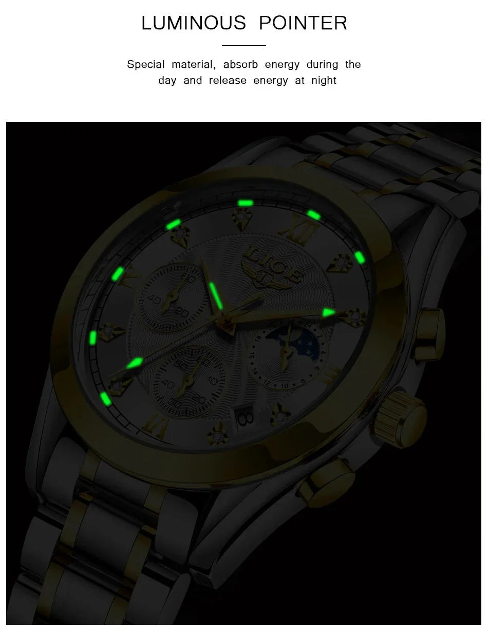 Shark & Sapphire Golden Radiance Luxury Women's Watch