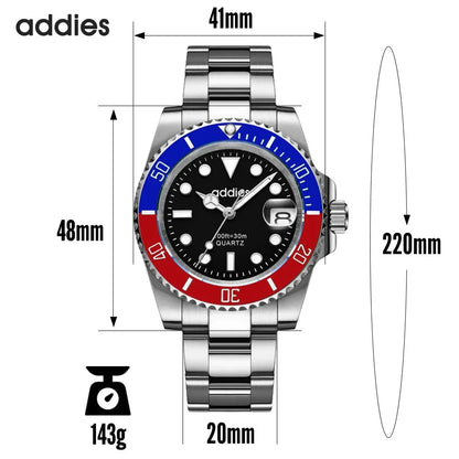 TitanX Elite Men's Quartz Sport Watch – Luxury 30M Waterproof Stainless Steel Dive Timepiece | Relógio Masculino